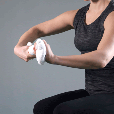 Towel twist physical therapy exercise